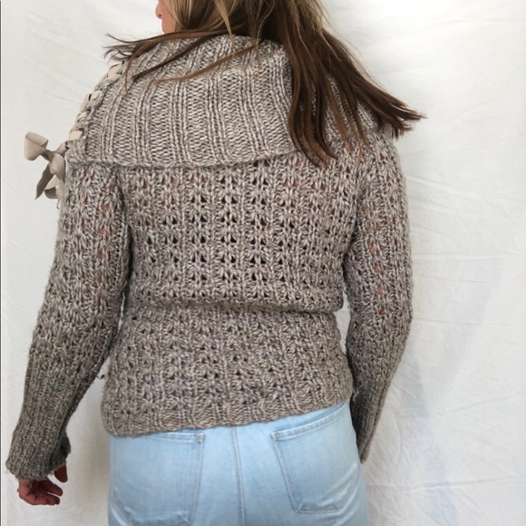 Yansi Fugel Cozy Cowl Ribboned Sweater for Women - Picture 4 of 15